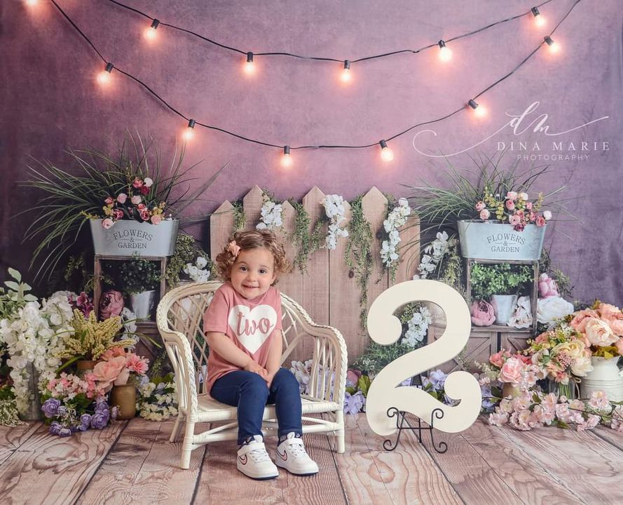 Kate Blumen Garten mit Beleuchtung Hintergrund Boho von Megan Leigh Photography - Kate Backdrop.de