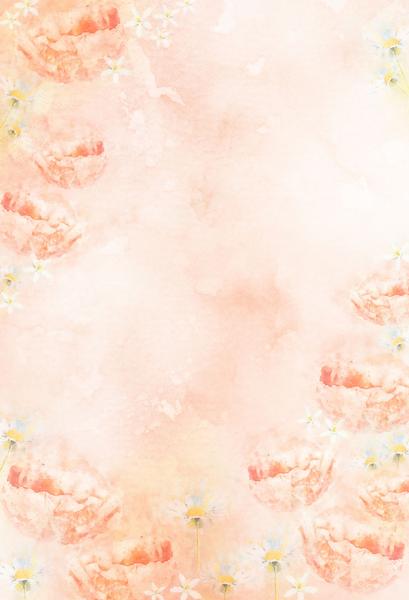 Kate Fine Art Aquarelle Orange Blumen Hintergrund Entworfen von Veronika Gant - Kate Backdrop.de
