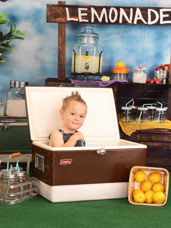 Kate Wenn das Leben Ihnen Zitronen gibt Sommer-Hintergrund entworfen von Arica Kirby - Kate Backdrop.de