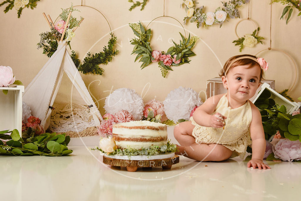 Kate Boho Frühling Blumenreifen Hintergrund Entworfen von Mandy Ringe Photography - Kate Backdrop.de