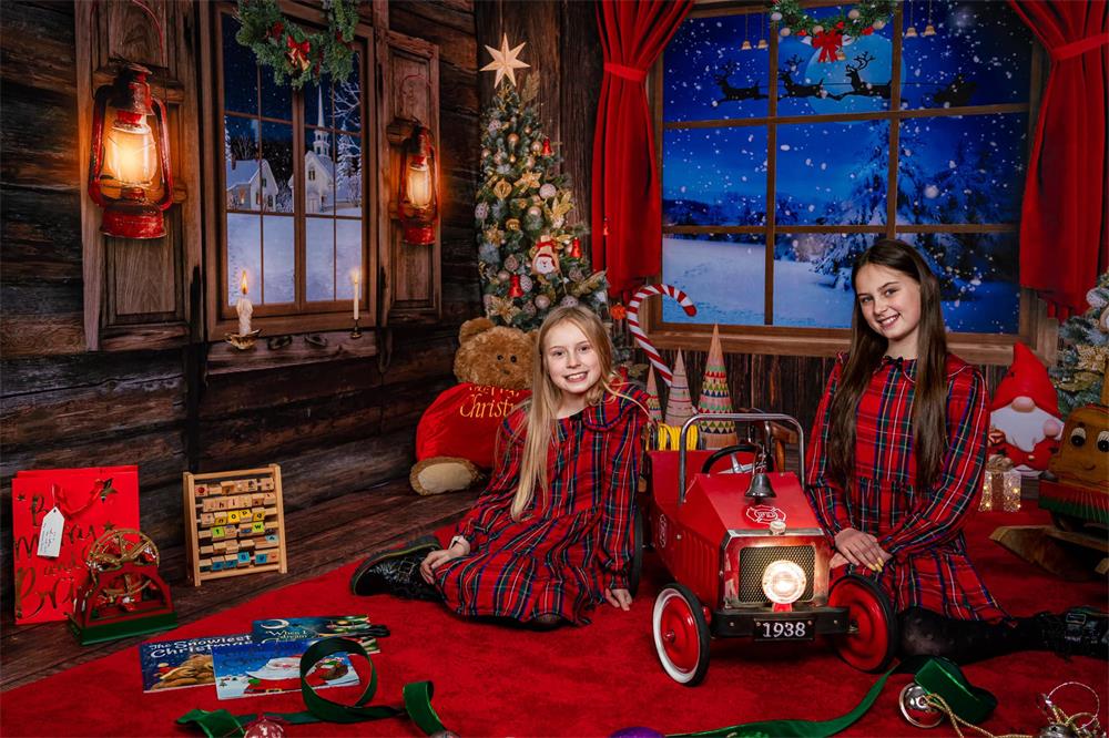 Kate Weihnachten Bäume Innenfenster Hintergrundzimmer - Kate Backdrop.de