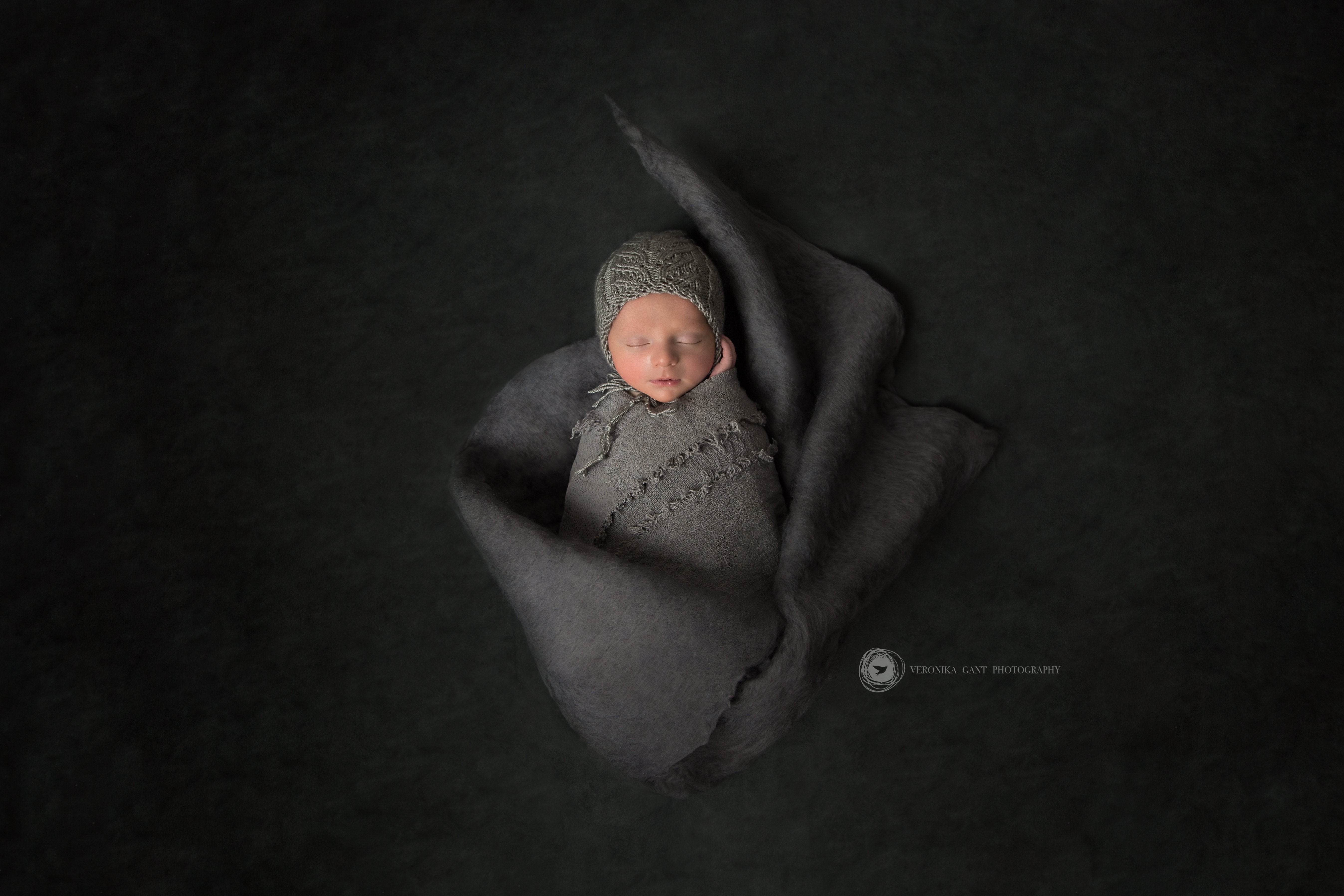 Katebackdrop:Kate Around Cold Dark, Deep Green And Light Middle Gray Abstract Textured Backdrop