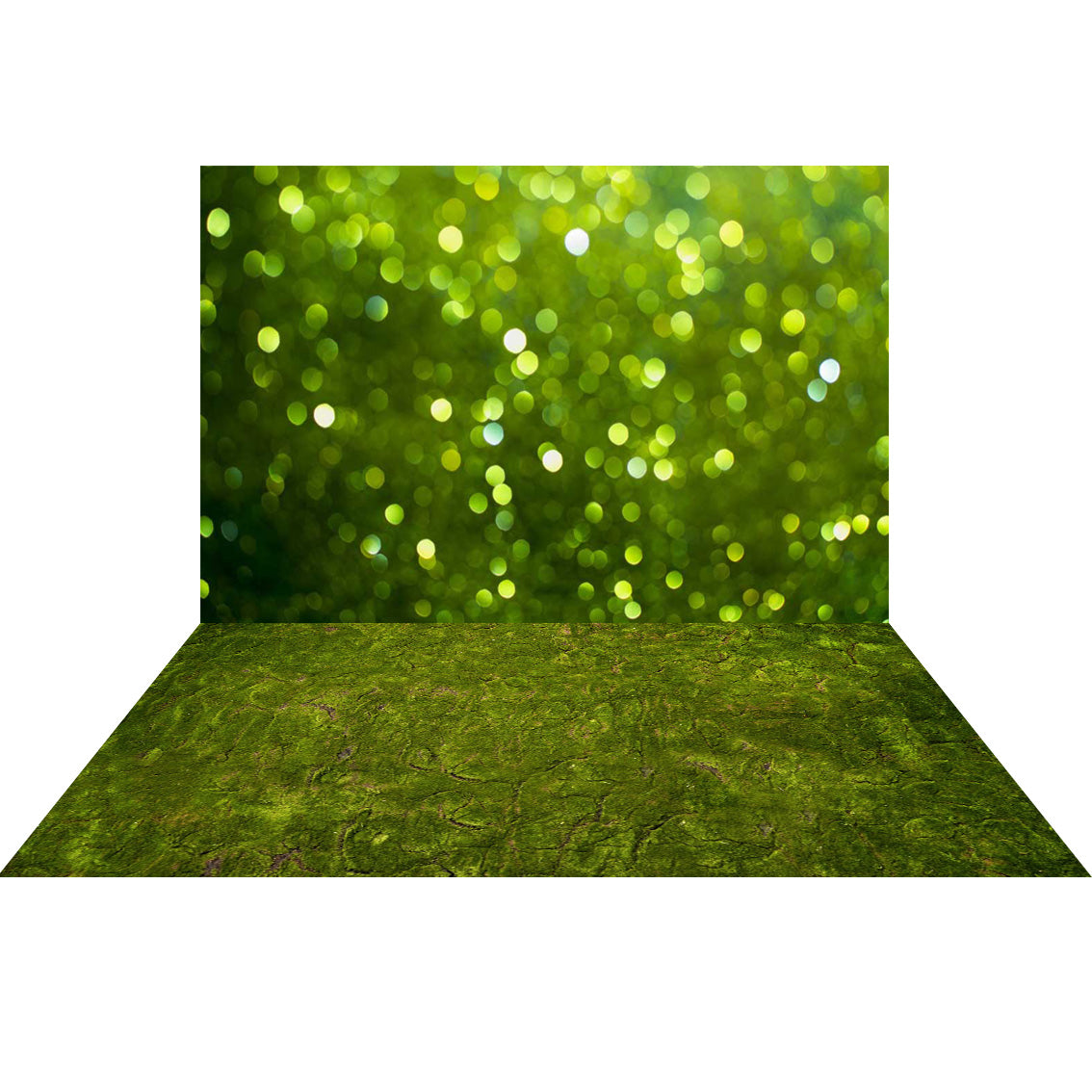 Kate Frühling Grün Bokeh Hintergrund + Wunderland Gras Grün Gummimatte Bodenmatte - Kate Backdrop.de