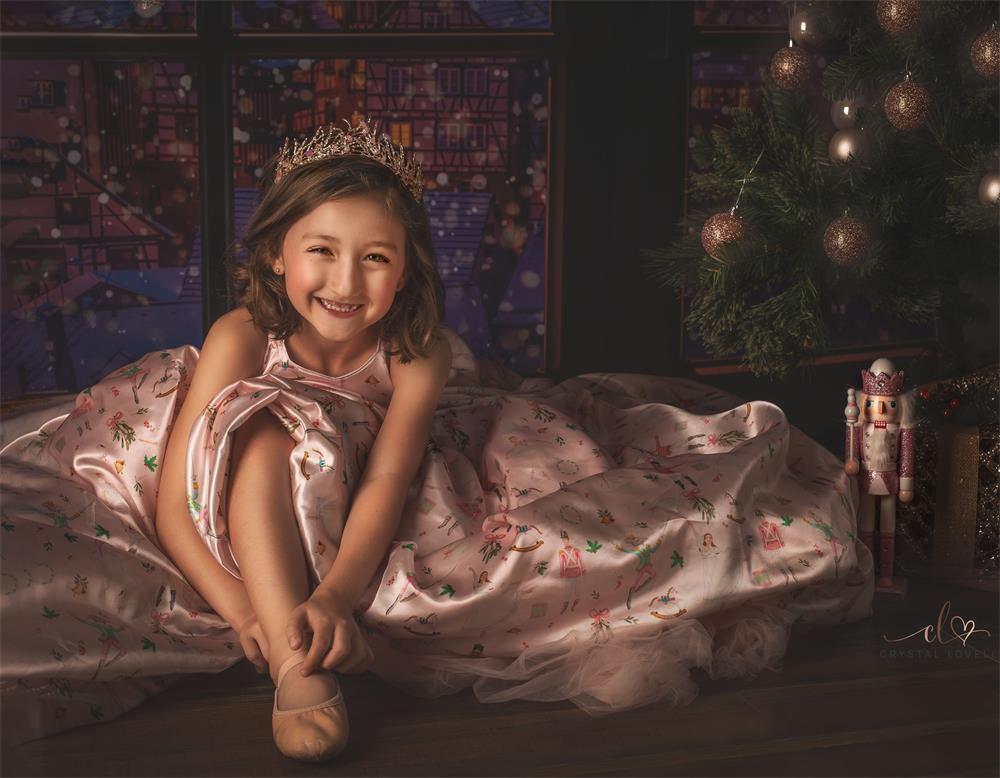 Kate Weihnachten Hintergrund Fenster Schnee Haus von Chain Photography