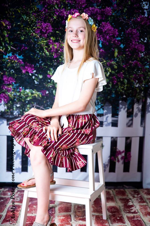 Kate Geländer und Blumen Frühlingshintergrund Entworfen von Tyna Renner - Kate Backdrop.de