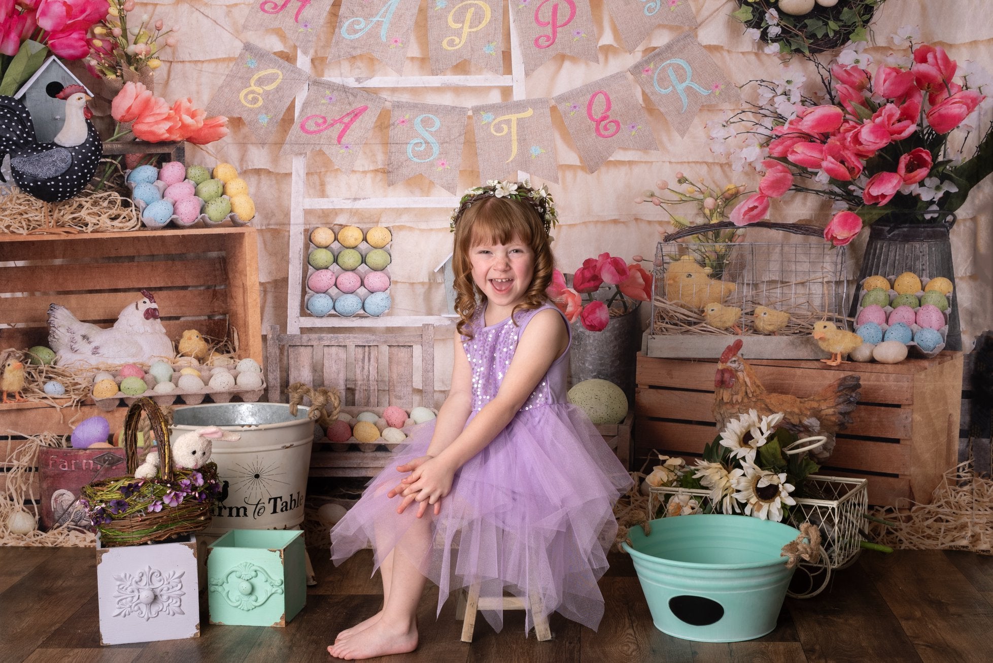 Kate Bunte Eier Fröhliche Ostern-Hintergrund - Kate Backdrop.de