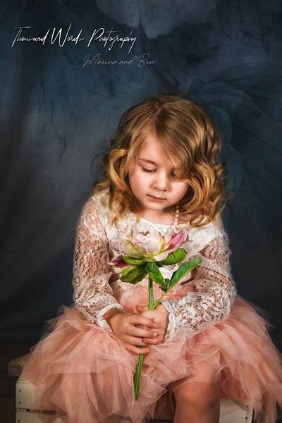 Kate Blaue Blumen Hintergrund Fotografie für Kinder - Kate Backdrop.de