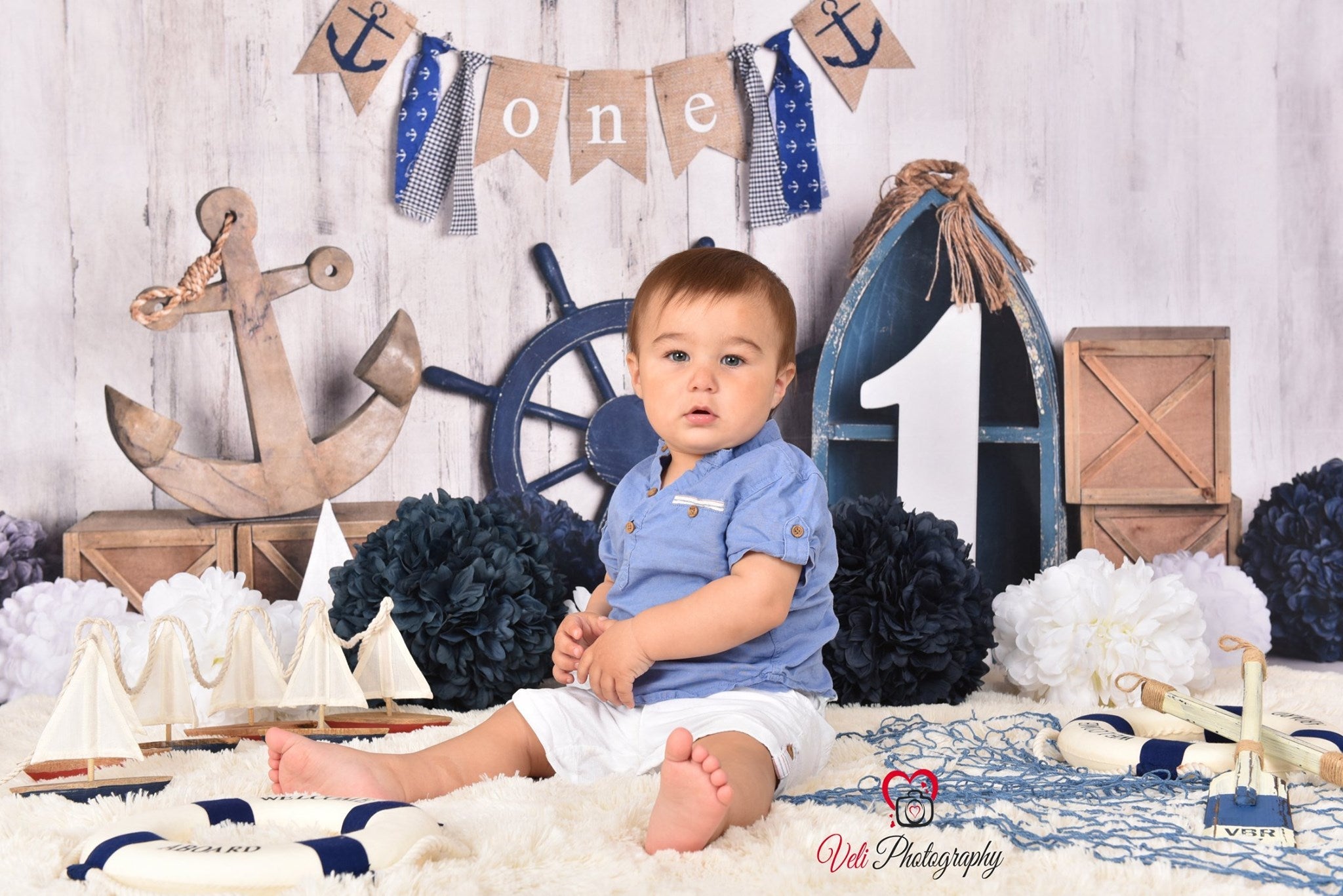 Kate Rudder Anchor Sailor Kinder Kulisse für den Sommerkuchen Smash Designed by Mandy Ringe Photography - Kate Backdrop.de