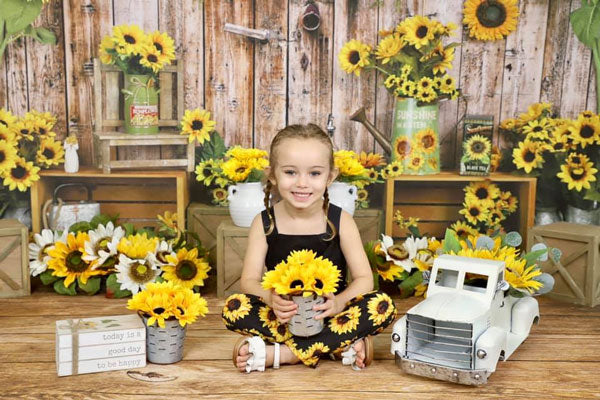 Kate Sonnenblume Geschenk Geschäft Holz Sommer Hintergrund - Kate Backdrop.de