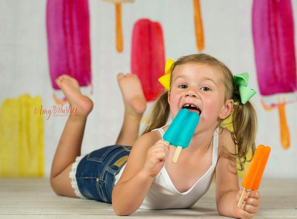 Kate Bunter Eiscreme-Hintergrund für Fotografie-Sommerferien-Kinder - Kate Backdrop.de