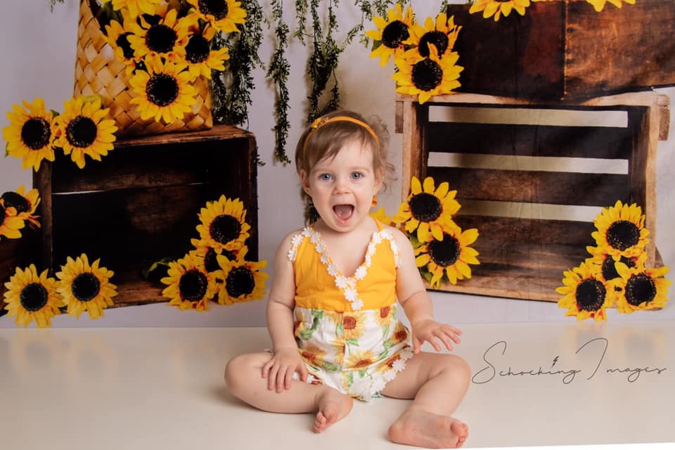 Kate Sunflower Sommer Backdrop für Fotografie Entworfen von Keerstan Jessop - Kate Backdrop.de