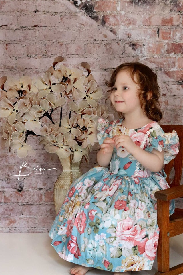 Kate Retro Backstein Treppenhaus-Hintergrund für Fotografie durch Erin Larkins - Kate Backdrop.de