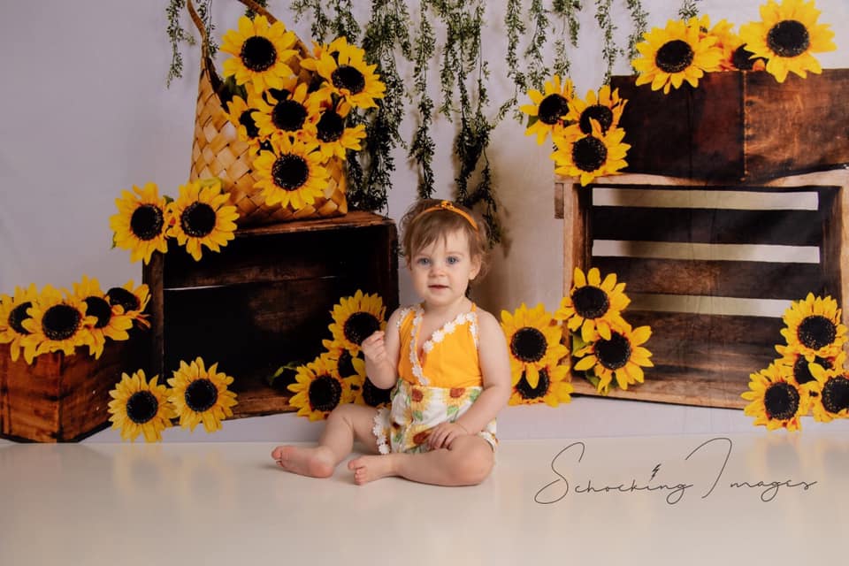 Kate Sunflower Sommer Backdrop für Fotografie Entworfen von Keerstan Jessop - Kate Backdrop.de