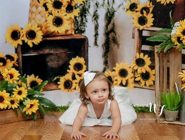 Kate Sunflower Sommer Backdrop für Fotografie Entworfen von Keerstan Jessop - Kate Backdrop.de
