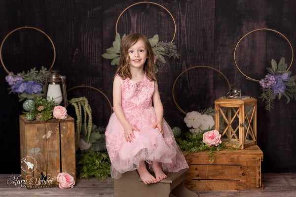 Kate Plain Wreath Dark Wooden Backdrop for Photography Designed By Lisa B - Kate Backdrop.de