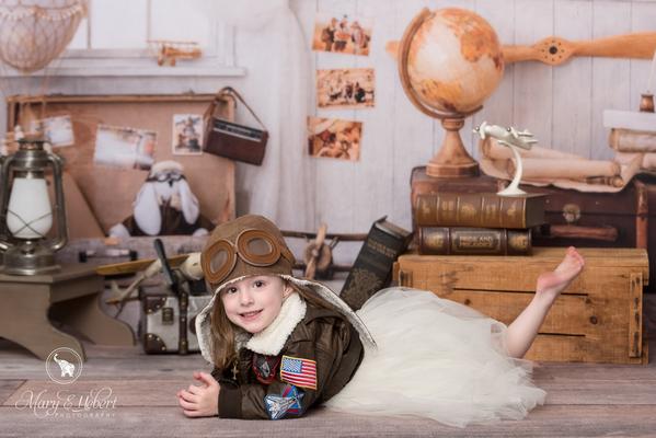 Kate Schulanfang Kinder Abenteurer Pilot Fotohintergrund Schule