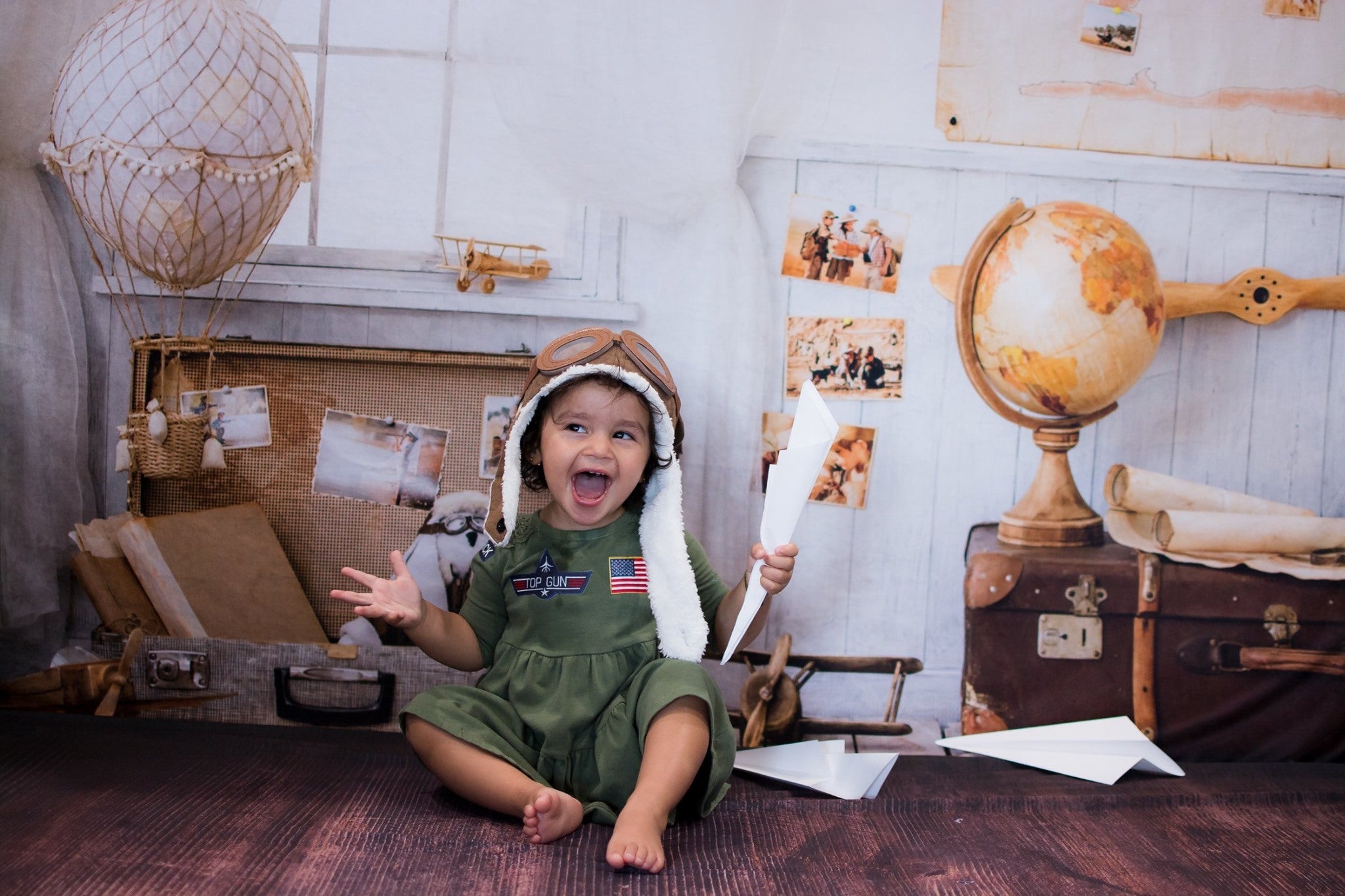 Kate Schulanfang Kinder Abenteurer Pilot Fotohintergrund Schule - Kate Backdrop.de