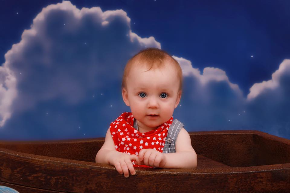 Kate Nächtlicher Himmel mit Mond-und Wolken-Kinderhintergrund für Fotografie - Kate Backdrop.de