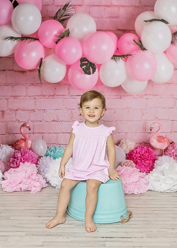Kate Girly rosa Flamingo-Kinderhintergrund für die Fotografie entworfen von Mandy Ringe Photography - Kate Backdrop.de