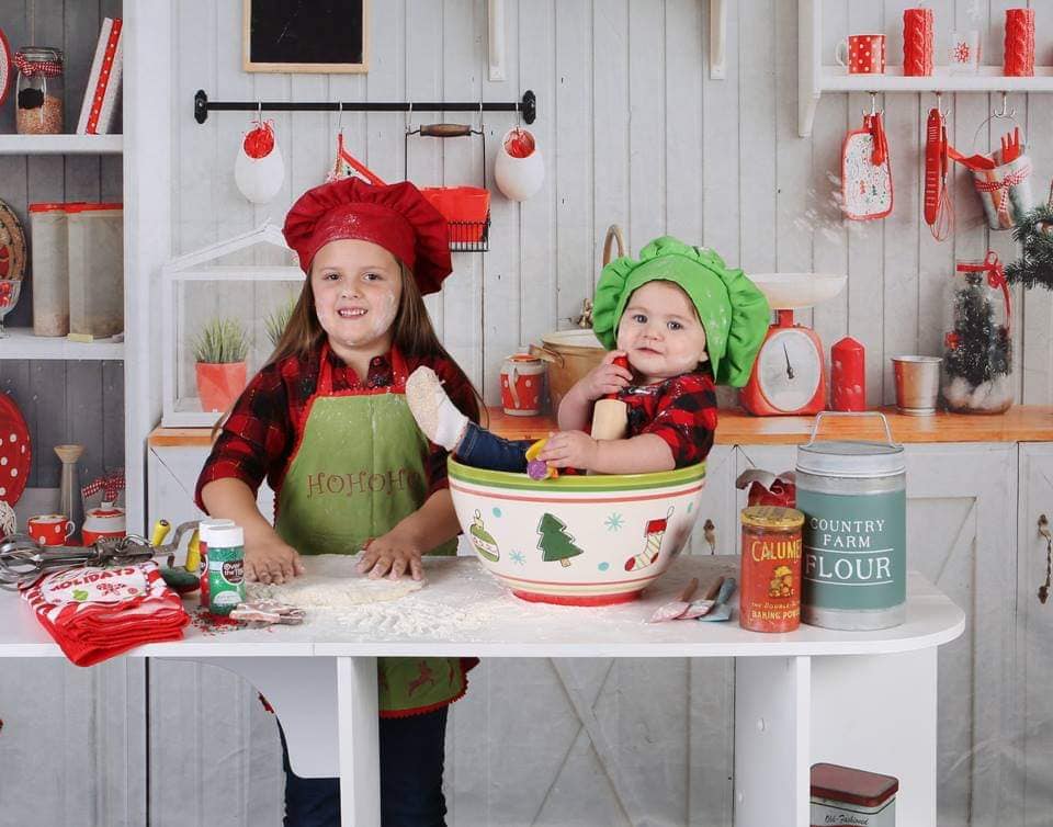Kate Schnee Winter Weihnachten Küche Fotografie Hintergrund Christmas kitchen - Kate Backdrop.de