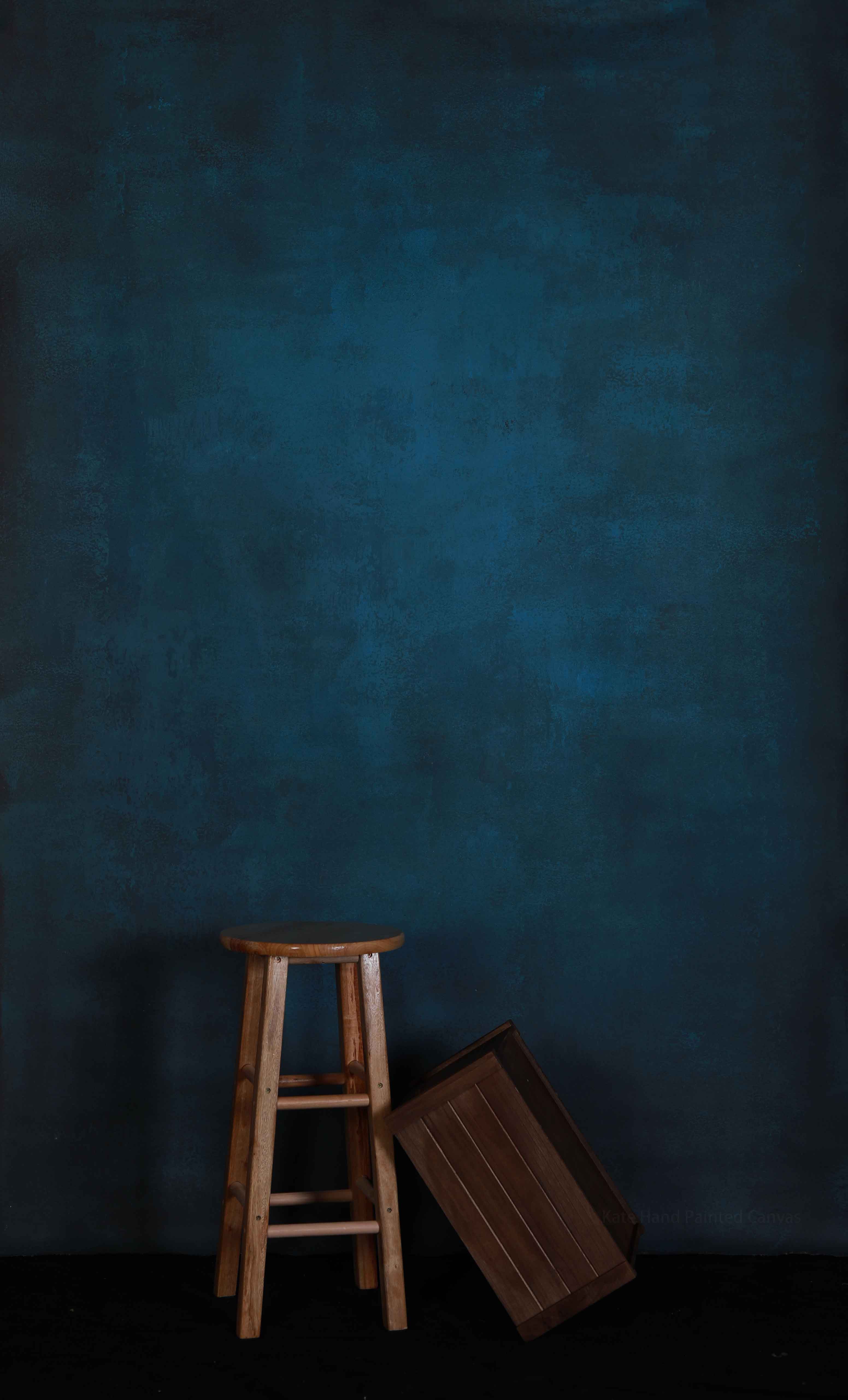 Kate Handgemalt Abstrakte Texture blaue Farbspray gemalte Hintergrund Leinwand - Kate Backdrop.de