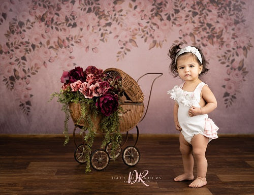 Dunkler rosa mit Blumenhintergrund der schönen Kunst für Fotografie von Jerry_Sina - Kate Backdrop.de