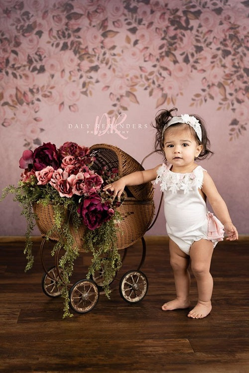 Dunkler rosa mit Blumenhintergrund der schönen Kunst für Fotografie von Jerry_Sina - Kate Backdrop.de