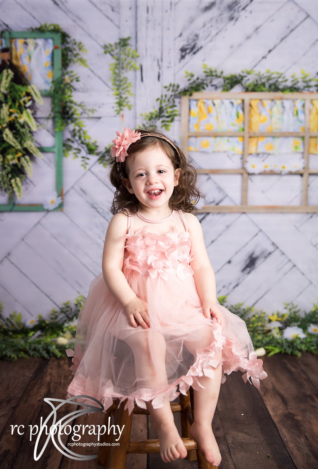 Kate Retro Holz Zitrone Farbe und Gnseblumchen Frühling Hintergrund - Kate Backdrop.de