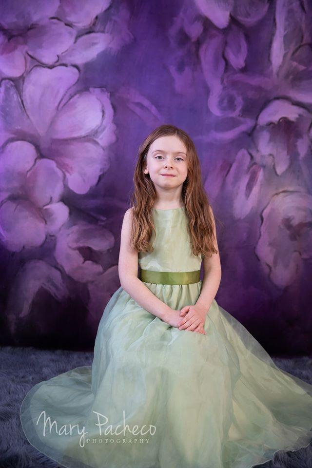 Katebackdrop£ºKate Fine Art Purple Painting Flowers Backdrop for Photography