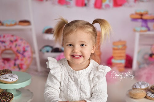 Kate Pink Donut Banner Kinder Hintergrund - Kate Backdrop.de