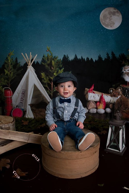 Kate Camping bei Nacht Kinder Hintergrund Entworfen von Mandy Ringe Photography - Kate Backdrop.de