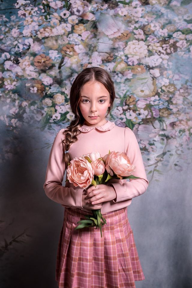 Kate ähnlich Malerei grüner Frühlings Blumen Hintergrund - Kate Backdrop.de