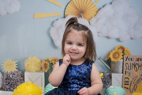 Kate Frühling Sonne Wolken Blumen gelb Hintergrund Entworfen von Mandy Ringe Photography - Kate Backdrop.de