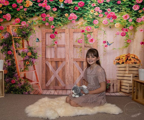 Kate Frühling Blumen Schmetterling Hintergrund entworfen von Ava Photography - Kate Backdrop.de