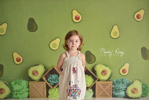 Kate Grüne Avocado Party Kinder Hintergrund Entworfen von Mandy Ringe Photography - Kate Backdrop.de