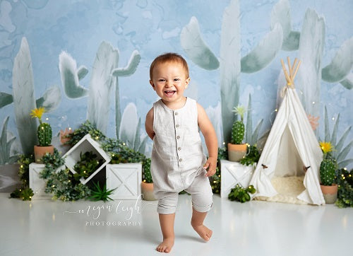 Kate Kaktus Frühling Kinder Hintergrund entworfen von Megan Leigh Photography - Kate Backdrop.de