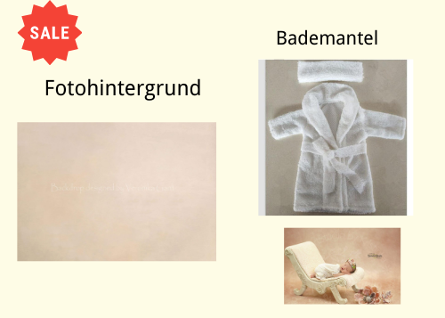 abstrakte Texturhintergrund der hellen Beige + Weißer Neugeborenen-Bademantel - Kate Backdrop.de