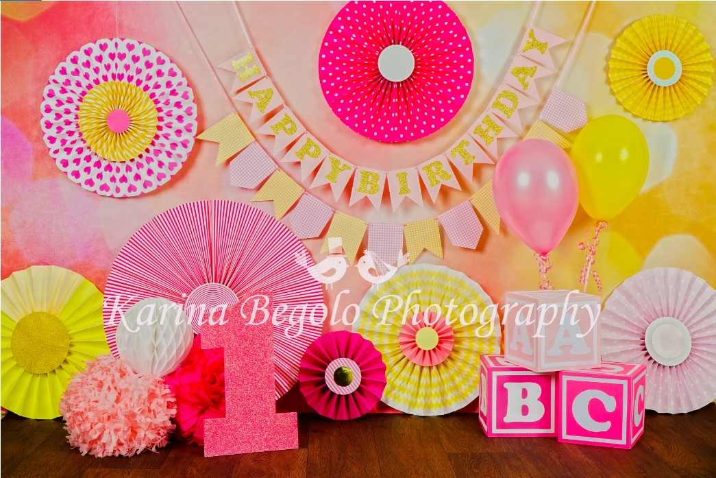 Kate 1st Birthday Flowers Backdrop entworfen von Karina Begolo Fotografie - Kate Backdrop.de