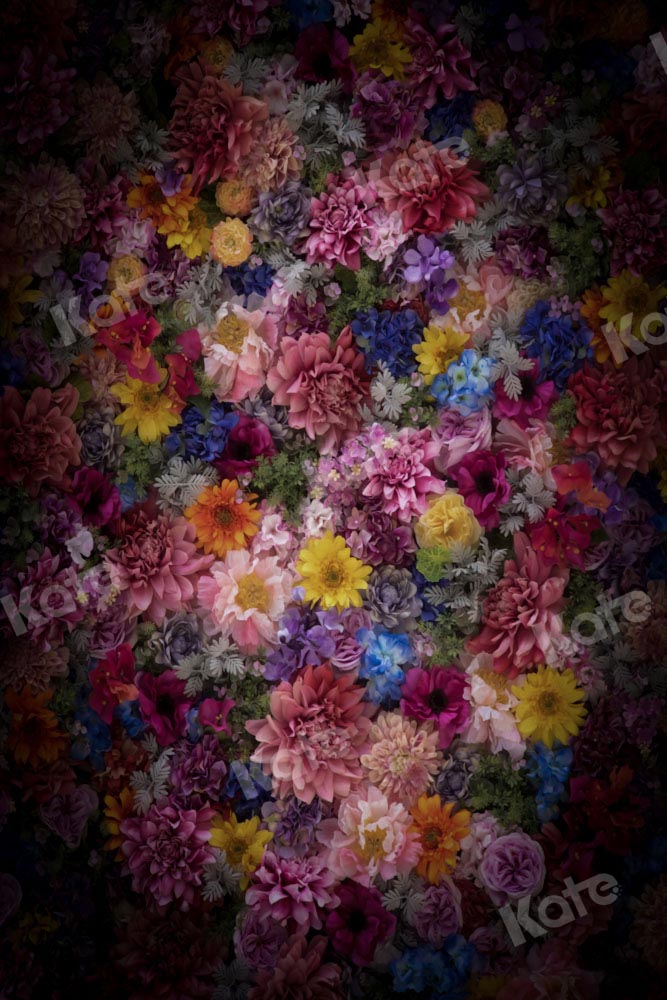 Kate Fine Art Hintergrund Bunte Blumen von Chain Photography - Kate Backdrop.de