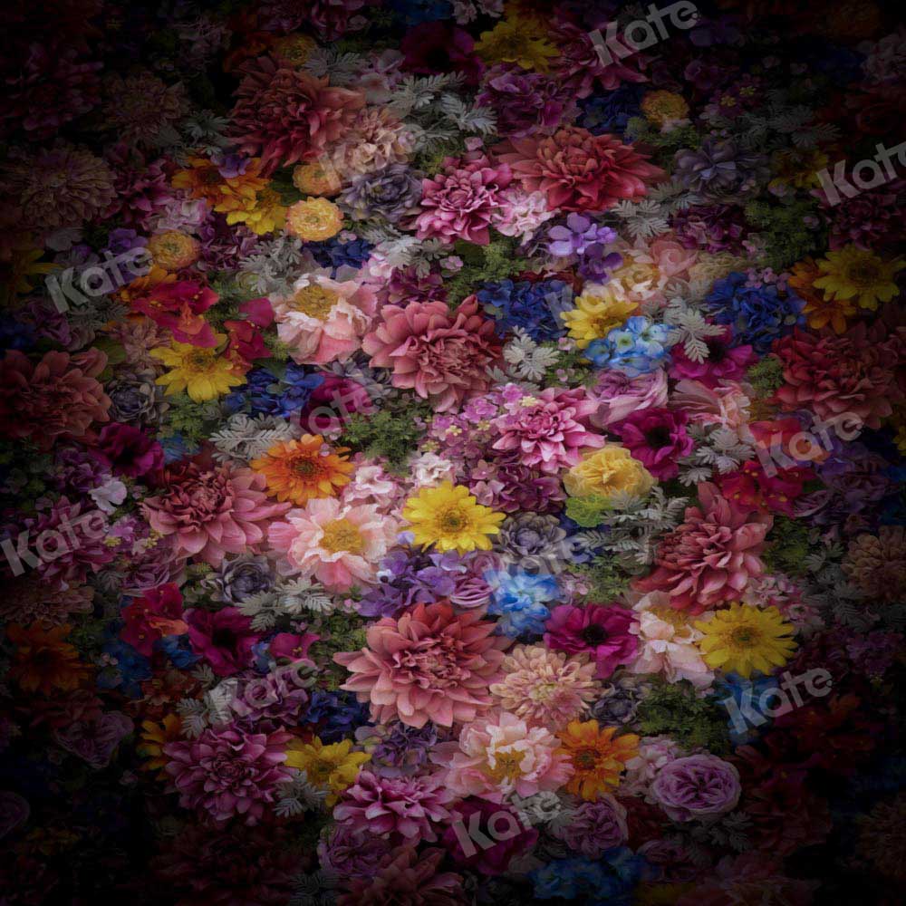Kate Fine Art Hintergrund Bunte Blumen von Chain Photography - Kate Backdrop.de