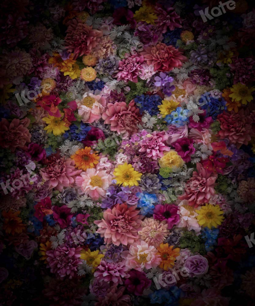 Kate Fine Art Hintergrund Bunte Blumen von Chain Photography - Kate Backdrop.de