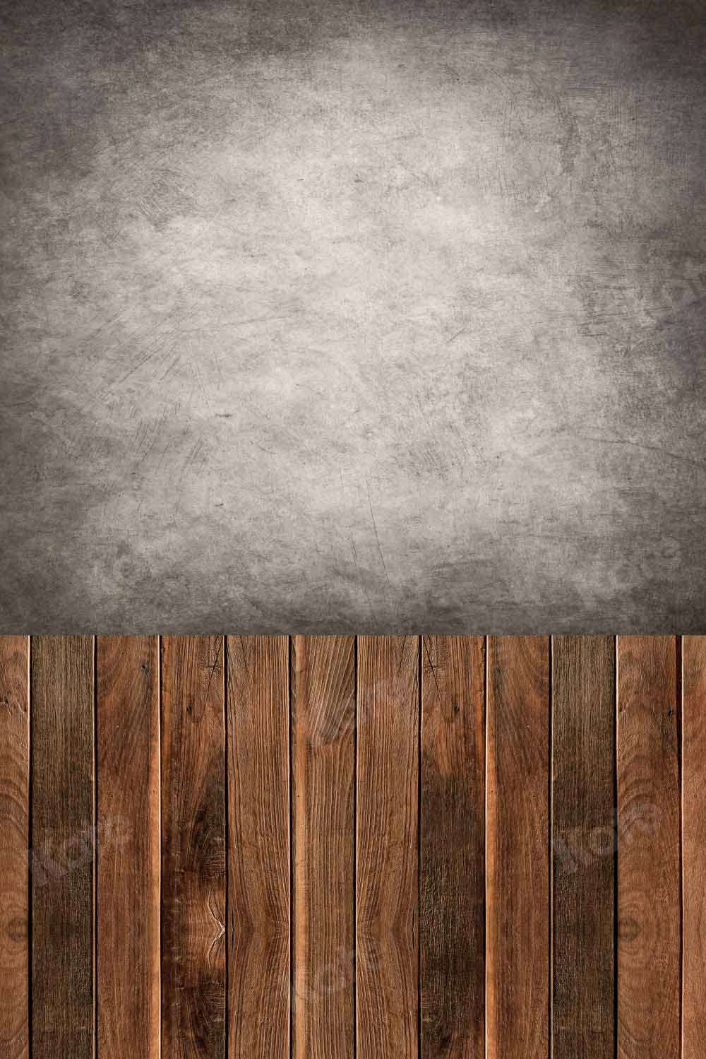 Kate Kombibackdrop grau abstrakt Braun Holz Hintergrund - Kate Backdrop.de