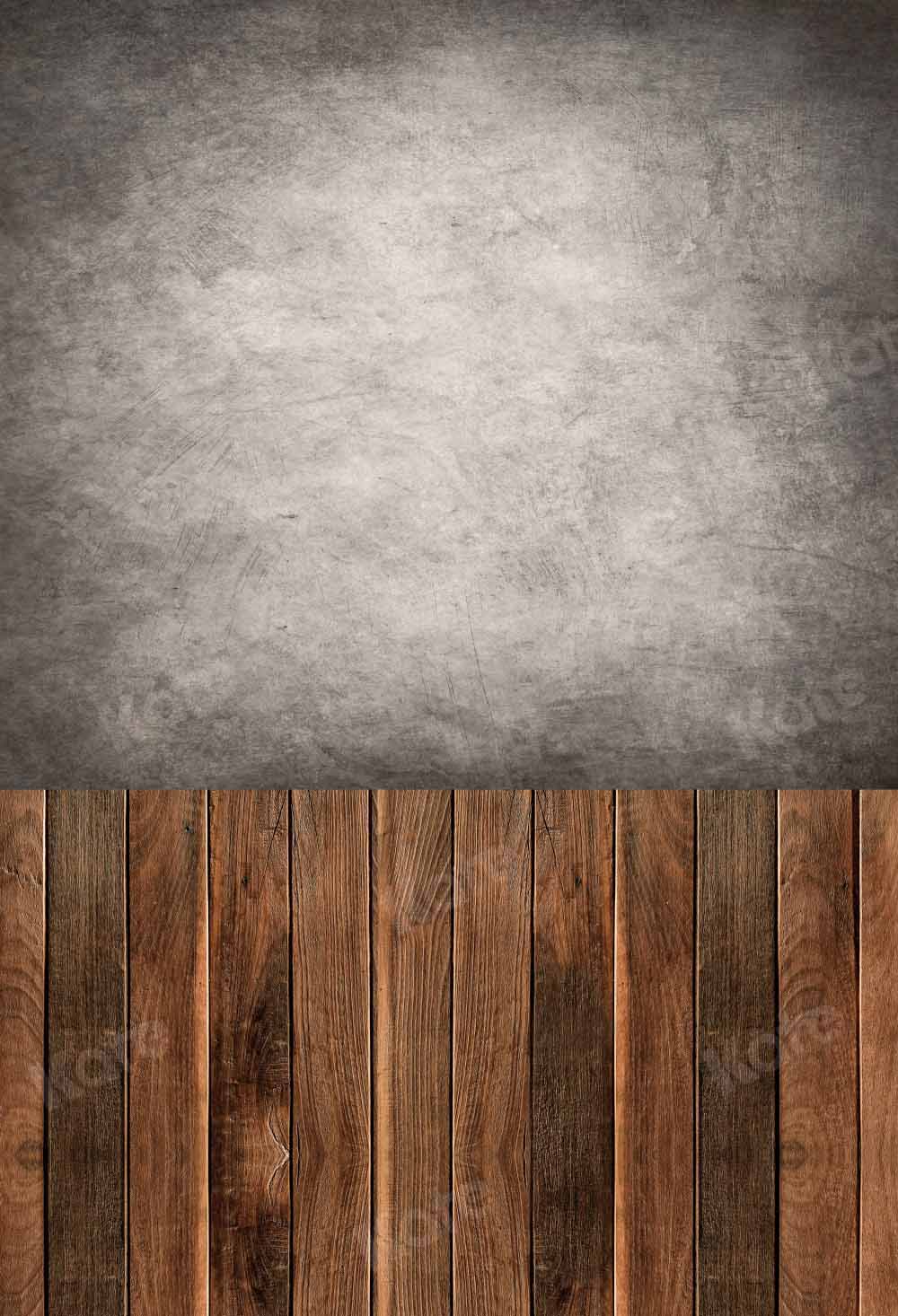 Kate Kombibackdrop grau abstrakt Braun Holz Hintergrund - Kate Backdrop.de