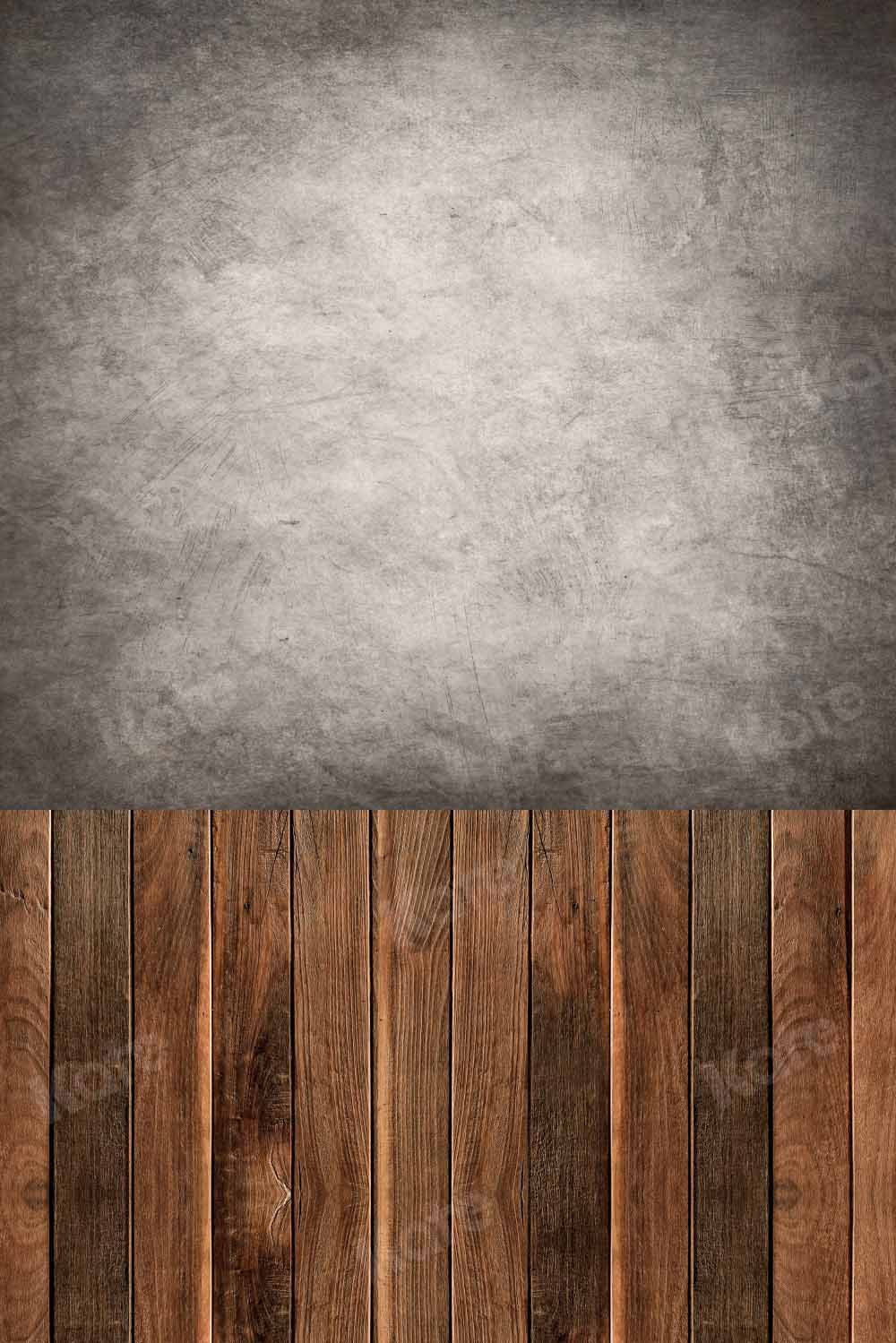 Kate Kombibackdrop grau abstrakt Braun Holz Hintergrund - Kate Backdrop.de