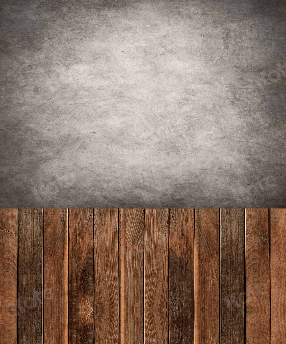 Kate Kombibackdrop grau abstrakt Braun Holz Hintergrund - Kate Backdrop.de
