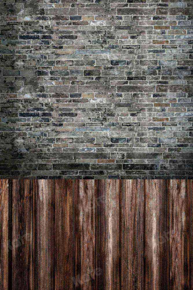 Kate Kombibackdrop Schwarz Mauer retro Holz Hintergrund - Kate Backdrop.de