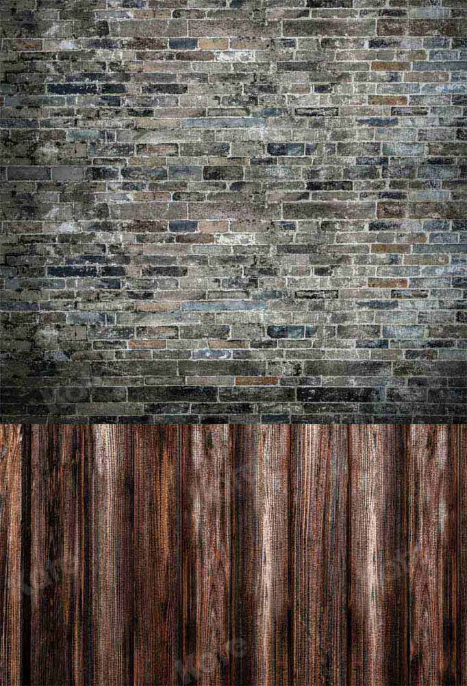 Kate Kombibackdrop Schwarz Mauer retro Holz Hintergrund - Kate Backdrop.de