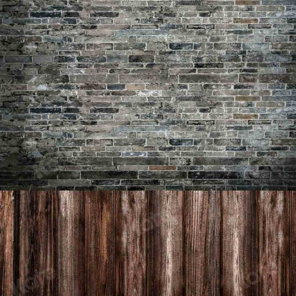 Kate Kombibackdrop Schwarz Mauer retro Holz Hintergrund - Kate Backdrop.de