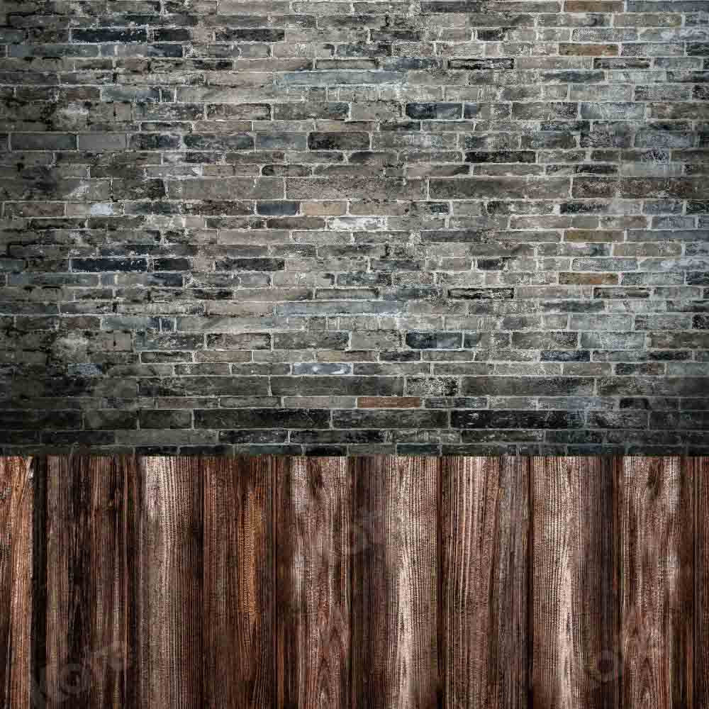 Kate Kombibackdrop Schwarz Mauer retro Holz Hintergrund - Kate Backdrop.de