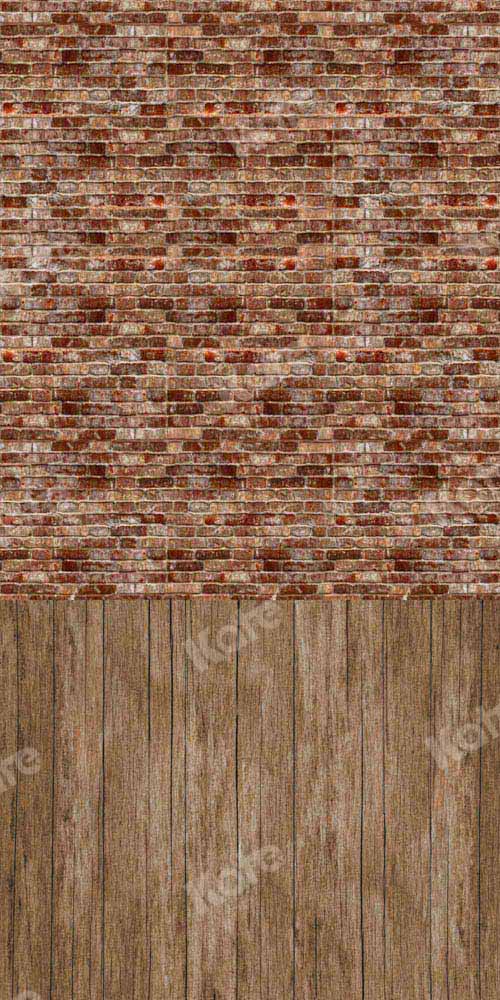 Kate Kombibackdrop Braun Holz retro Mauer Hintergrund - Kate Backdrop.de